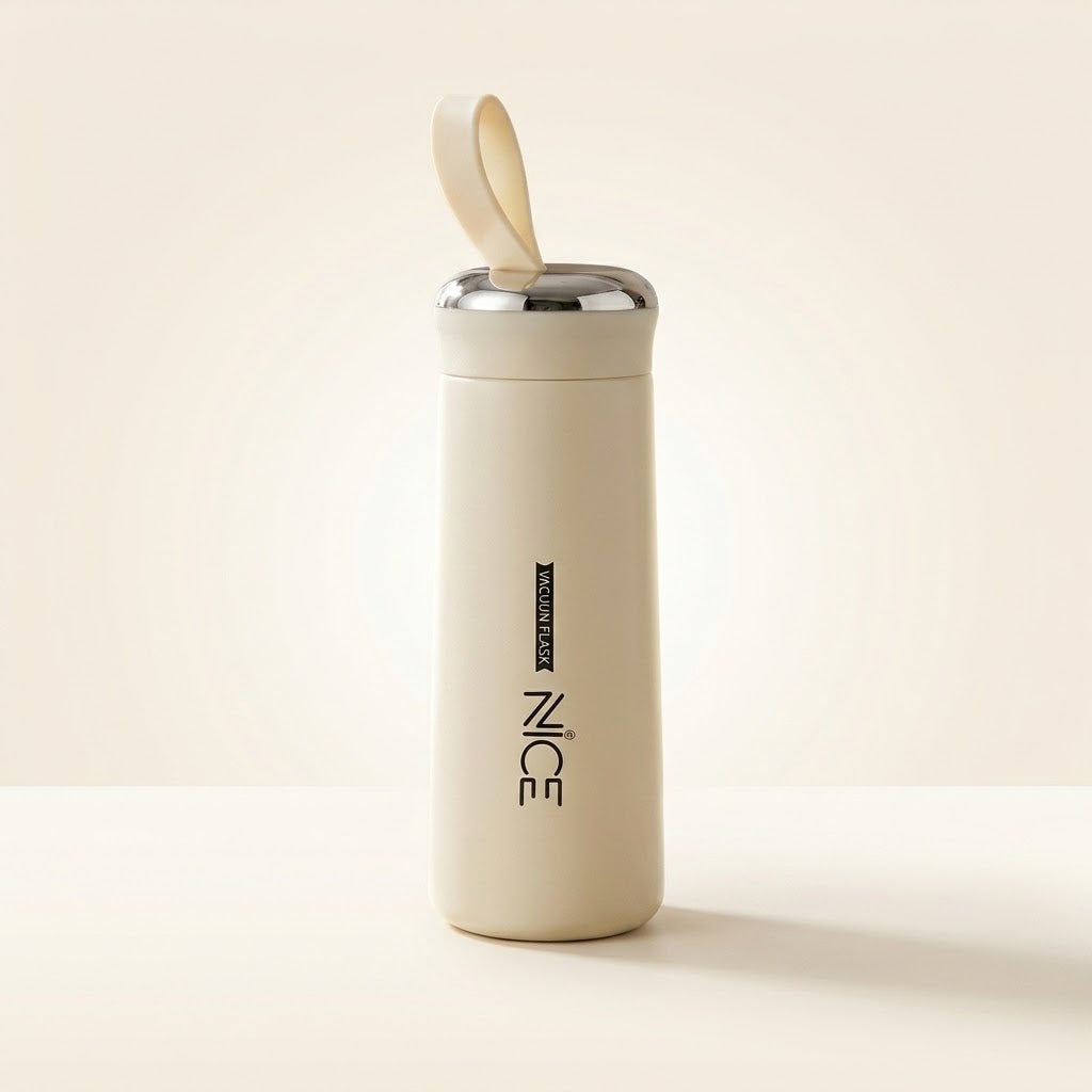 Stylish Portable Glass Water Bottle – Protective & Convenient, 400ml