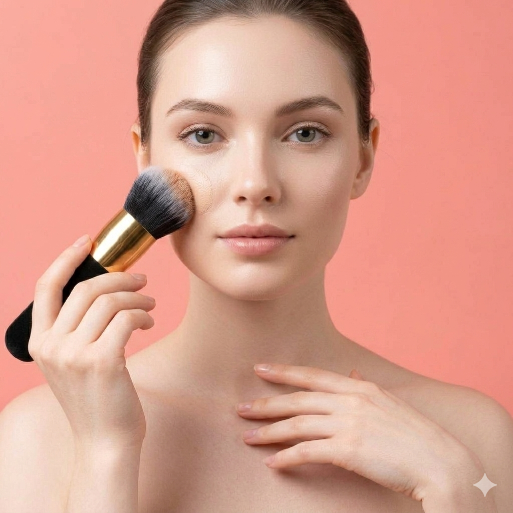 🪄 Chubby Pier Foundation Brush – Flat Makeup Brush