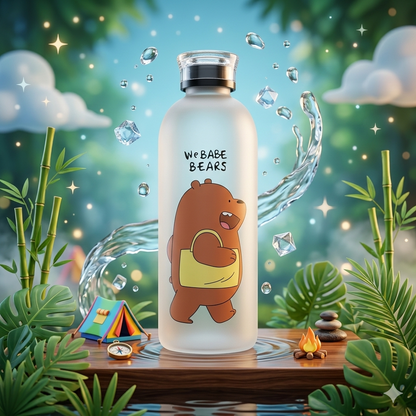🐼 We Bare Bears Panda Water Bottle 1000ML | Hydration Bottle