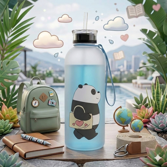 🐼 We Bare Bears Panda Water Bottle 1000ML | Hydration Bottle