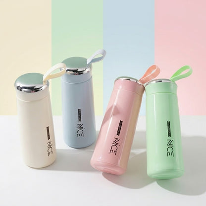 Stylish Portable Glass Water Bottle – Protective & Convenient, 400ml