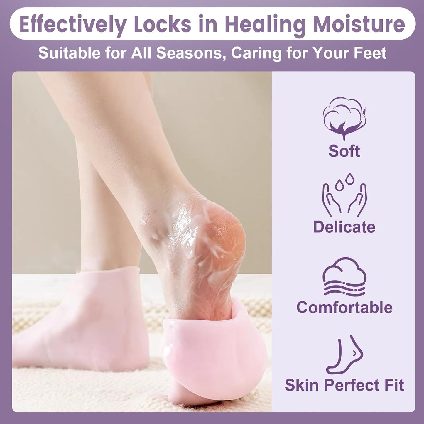 Moisturizing gel socks for soft and smooth feet