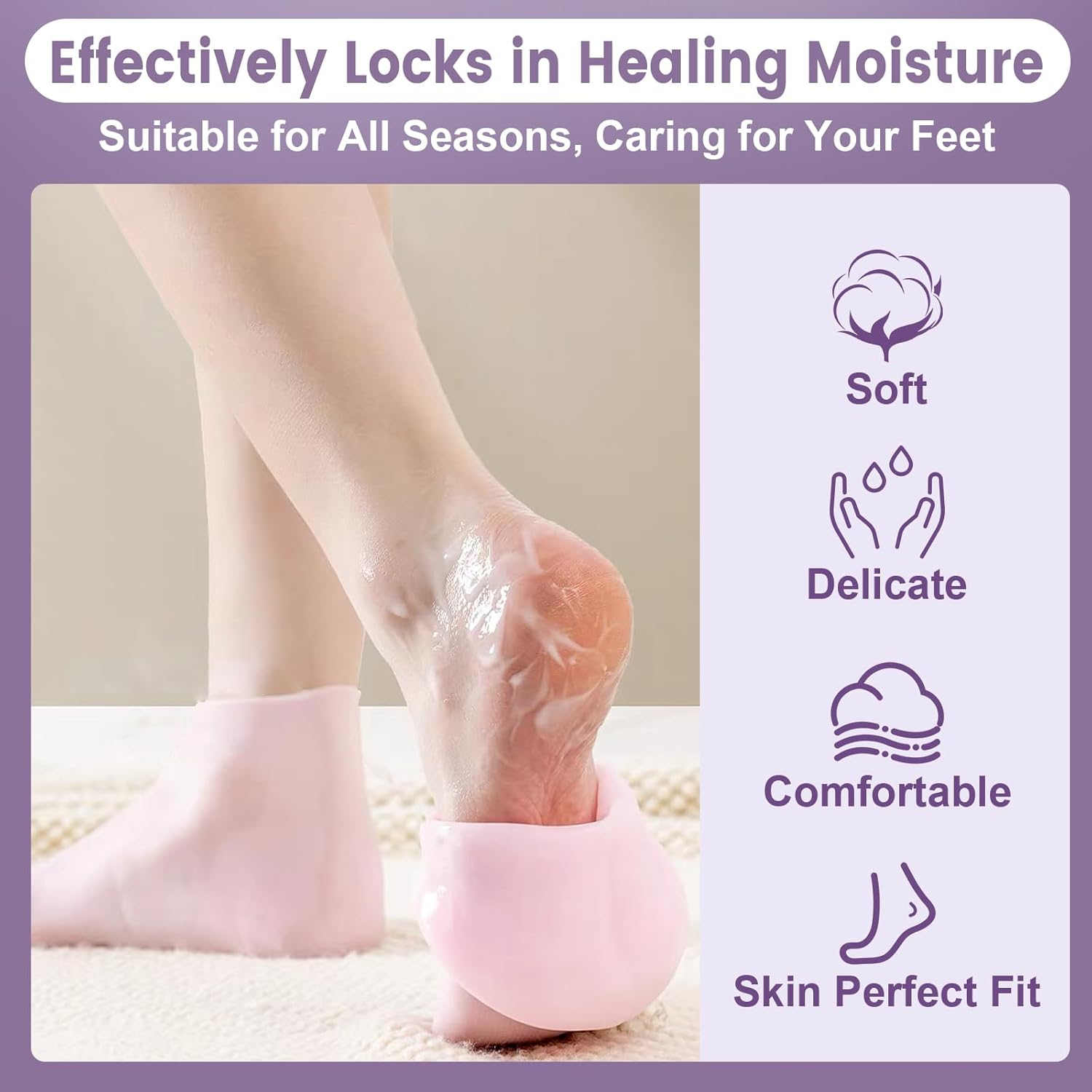 Moisturizing gel socks for soft and smooth feet