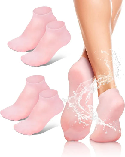 🧦 Premium Silicone Moisturizing Gel Socks – Reusable Heel Repair & Dry Foot Treatment